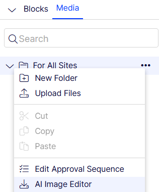 How to open the AI Editor from the Media Asset Panel