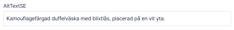 Optimizely UI input alttext in swedish
